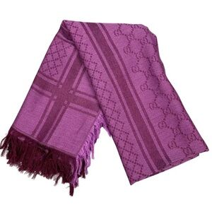 Gucci CC Raspberry Oversized Scarf Shawl | One Size 100% Authentic